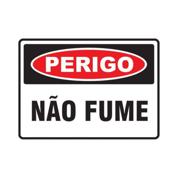 Placa de Sinalização Perigo - Não Fume
